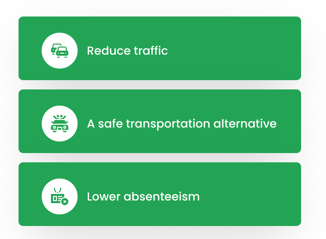 An organize carpooling system can address chronic absenteeism